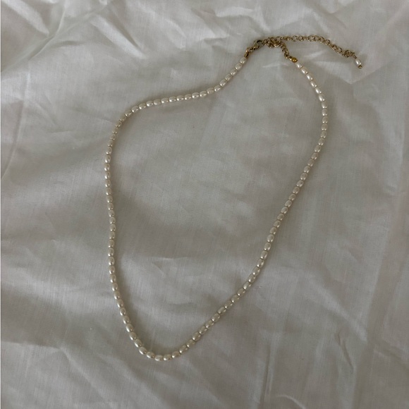 Stainless Steel Fake Pearl Necklace - Picture 3 of 3